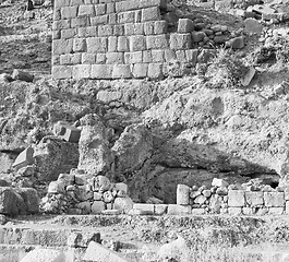 Image showing  ruins stone and theatre in  antalya  arykanda turkey asia sky a