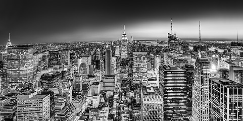 Image showing New York City Manhattan downtown skyline.