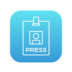 Image showing Press pass ID card line icon.