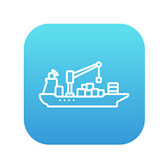 Image showing Cargo container ship line icon.