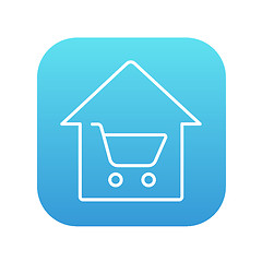 Image showing House shopping line icon.