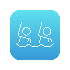 Image showing Synchronized swimming line icon.