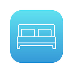 Image showing Double bed line icon.