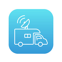 Image showing Broadcasting van  line icon.