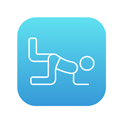 Image showing Man exercising buttocks line icon.