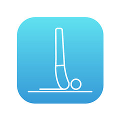 Image showing Man practicing yoga line icon.