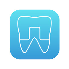 Image showing Crowned tooth line icon.