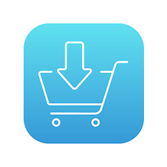 Image showing Online shopping cart line icon.