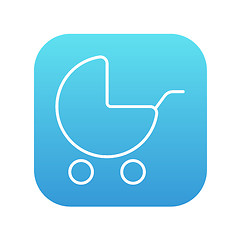 Image showing Baby stroller line icon.