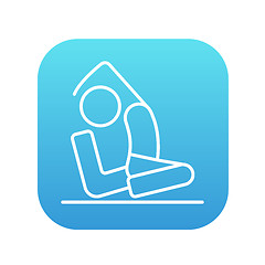 Image showing Man practicing yoga line icon.