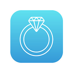 Image showing Diamond ring line icon.