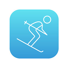 Image showing Downhill skiing line icon.