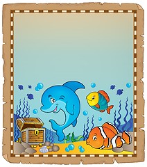 Image showing Parchment with underwater theme 8