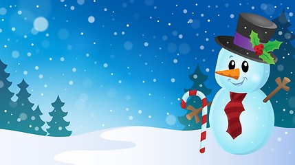 Image showing Christmas snowman theme image 9