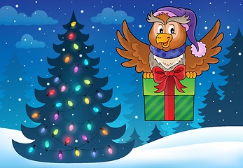 Image showing Owl with gift theme image 5