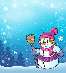 Image showing Winter snowwoman topic image 5