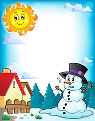 Image showing Melting snowman theme image 3