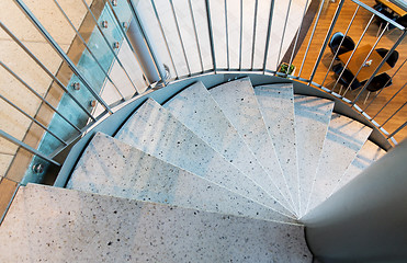 Image showing close up of stone spiral staircase at restaurant