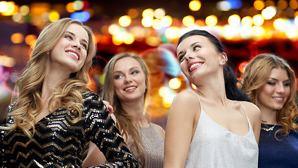 Image showing happy young women dancing at night club disco