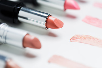 Image showing close up of lipsticks range