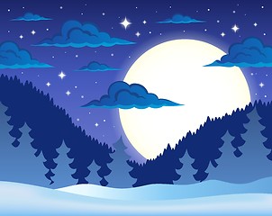 Image showing Winter night theme background 1