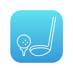 Image showing Golf ball and putter line icon.