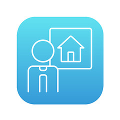 Image showing Real estate agent line icon.