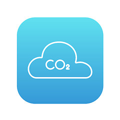 Image showing CO2 sign in cloud line icon.