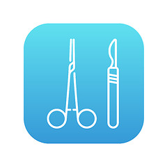 Image showing Surgical instruments line icon.