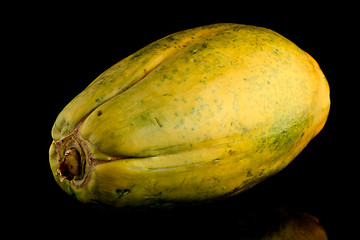 Image showing Papaya fruit on black background