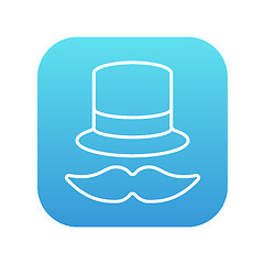 Image showing Hat and mustache line icon.