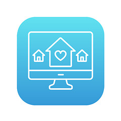 Image showing Smart house technology line icon.