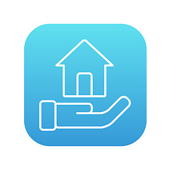 Image showing House insurance line icon.