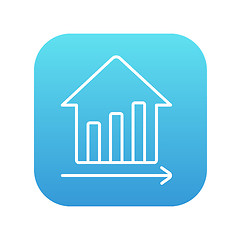 Image showing Graph of real estate prices growth line icon.