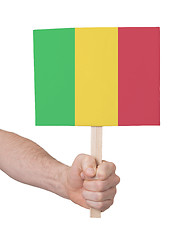 Image showing Hand holding small card - Flag of Mali