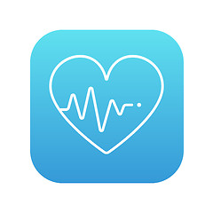 Image showing Heart with cardiogram line icon.