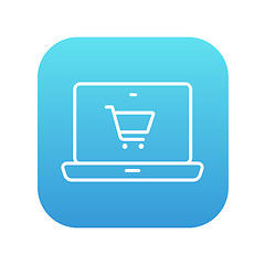 Image showing Online shopping line icon.