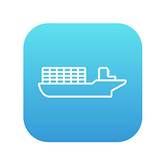 Image showing Cargo container ship line icon.