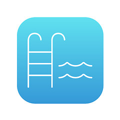 Image showing Swimming pool with ladder line icon.