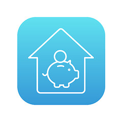 Image showing House savings line icon.