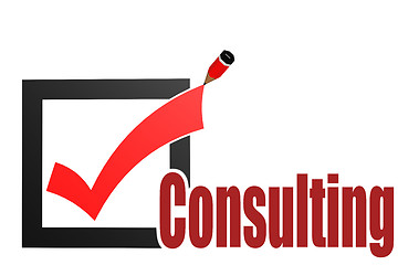 Image showing Check mark with consulting word
