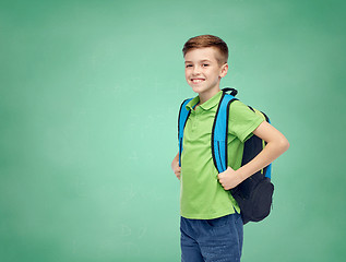 Image showing happy student boy with school bag