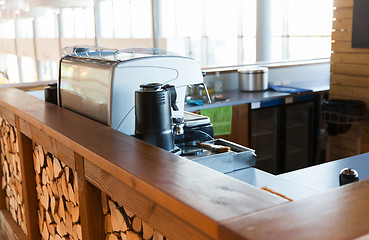 Image showing close up of coffee machine at bar or restaurant