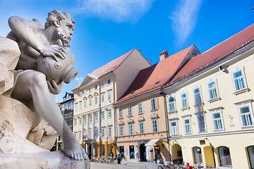 Image showing Robba fountain in the center of Ljubljana, Slovenia.