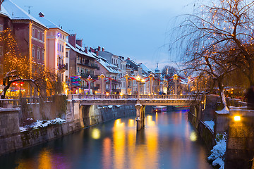 Image showing Ljubljana in Christmas time. Slovenia, Europe. 