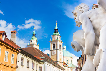 Image showing Robba fountain in the center of Ljubljana, Slovenia.