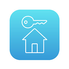 Image showing Key for house line icon.