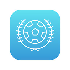 Image showing Soccer badge line icon.