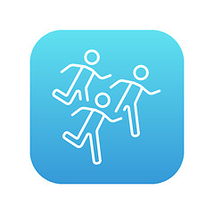 Image showing Running men line icon.