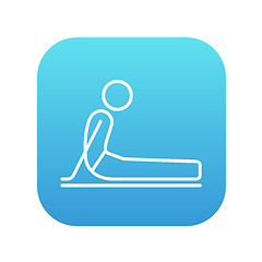 Image showing Man practicing yoga line icon.